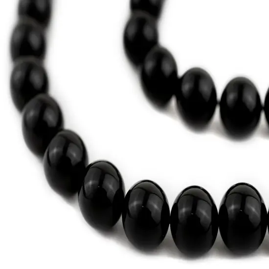 The Bead Chest Round Onyx Beads 12mm Black Gemstone 16 Inch Strand {1}