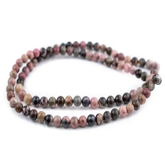 The Bead Chest Round Rhodonite Beads (8mm): Organic Gemstone Round Spherical Energy Stone Healing Power Crystal for Jewelry Bracelet Mala Necklace Making {3}