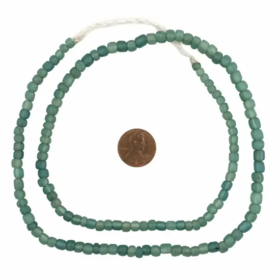 The Bead Chest Indonesian Glass Beads, Small Java Bali 4mm Spacers Jewelry Making Supplies for Necklaces, Bracelets, DIY Crafts (Clear Marine) {2}