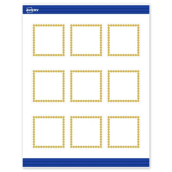 Avery Printable Square Cards, Gold Beads, 2.5" x 2.5", Matte White Square Cards, Laser/Inkjet, 90ct, Great for Business Cards {1}