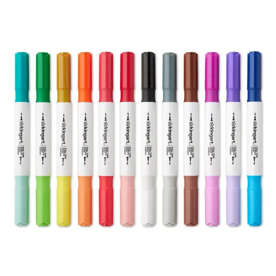 KINGART&reg; PRO Dual Tone Acrylic Paint Markers, 12 Pens, 24 Colors {3}