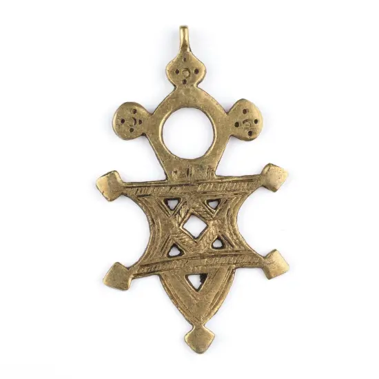 The Bead Chest Bronze Tuareg Star Cross Pendant (89x50mm) {1}