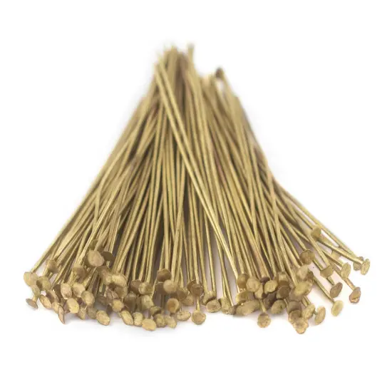 The Bead Chest Brass 21 Gauge 2 Inch Head Pins (Approx 100 pieces) {3}
