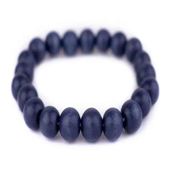The Bead Chest Wood Stretch Bracelet, Cobalt Blue - Stackable Beaded Jewelry, Unisex for Men & Women {1}