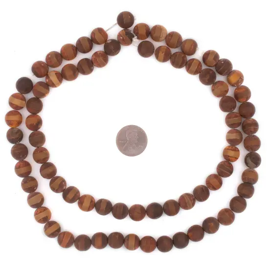 The Bead Chest Striped Sphere Tibetan Agate Beads (10mm) {2}