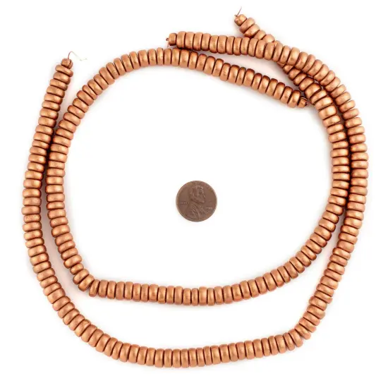 The Bead Chest Copper Disk Natural Wood Beads (4x8mm): Organic Eco-Friendly Wooden Bead Strand for DIY Jewelry, Crafts, Necklace and Bracelet Making {2}