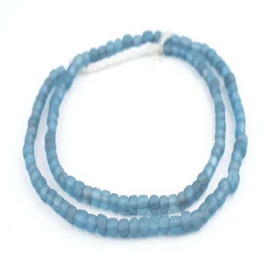 The Bead Chest Indonesian Glass Beads, Small Java Bali 4mm Spacers Jewelry Making Supplies for Necklaces, Bracelets, DIY Crafts (Light Blue) {3}