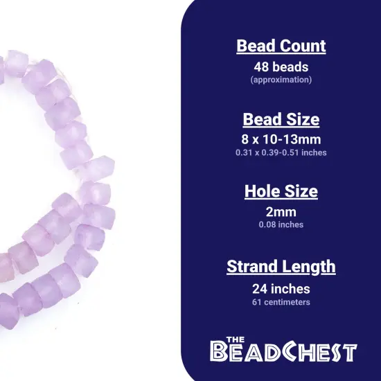 The Bead Chest Candied Purple Faceted Recycled Java Sea Glass Beads - Full Strand of Faceted Bottle Glass Beads | Approximately 40-45 Beads {4}