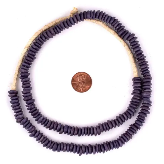 The Bead Chest Purple Ashanti Glass Saucer Beads (10mm) {2}