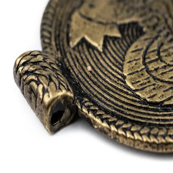 The Bead Chest Brass Rooster Baule Bead Pendant (58x52mm): African Tribal Metal Pendant for DIY Jewelry and Necklace {4}