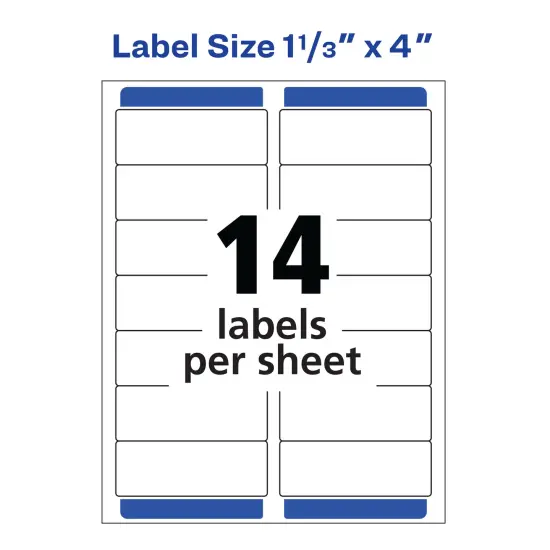 Avery Easy Peel Printable Address Labels with Sure Feed, 1-1/3" x 4", White, 1,400 Blank Mailing Labels for Laser Printers (5162) - 5 Pack {4}