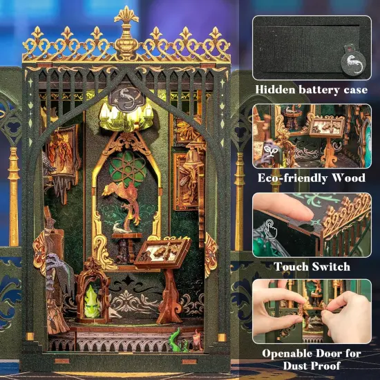 Book Nook Wizardi Miniature - The Darkness Herbarium Roombox Kit {2}