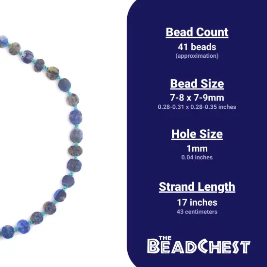 The Bead Chest Flat Circular Afghan Lapis Lazuli Beads (8mm) {4}