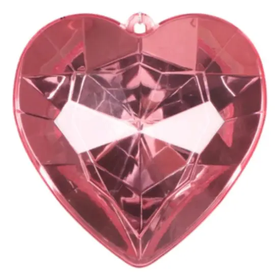 6" Acrylic Heart Jewel Ornament: Light Pink {1}