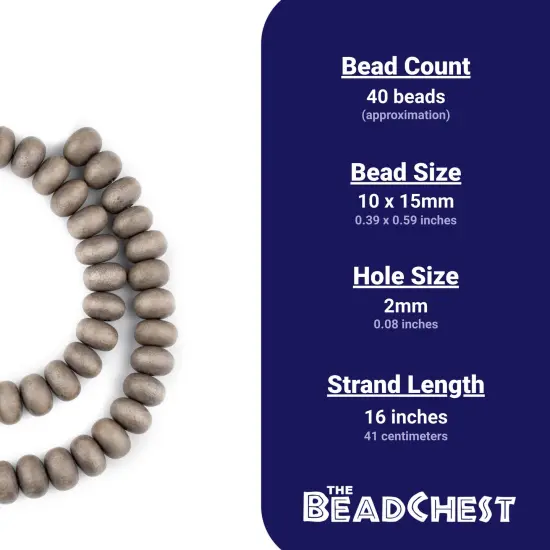 The Bead Chest Brown Abacus Natural Wood Beads (10x15mm): Organic Eco-Friendly Wooden Bead Strand for DIY Jewelry, Crafts, Necklace and Bracelet Making {4}