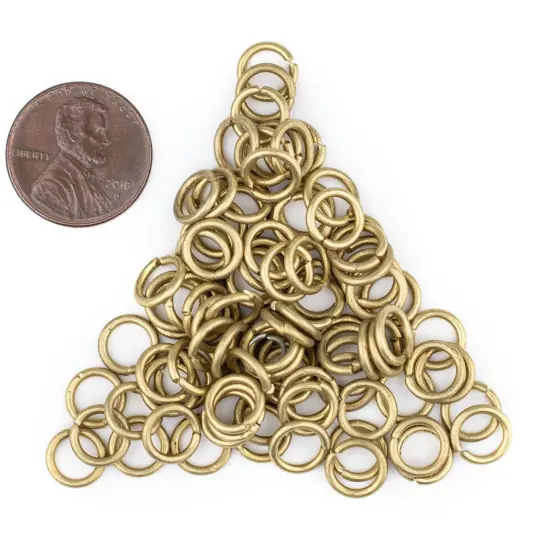 The Bead Chest Brass 8mm Round Open Jump Rings, Pack of 100 {2}