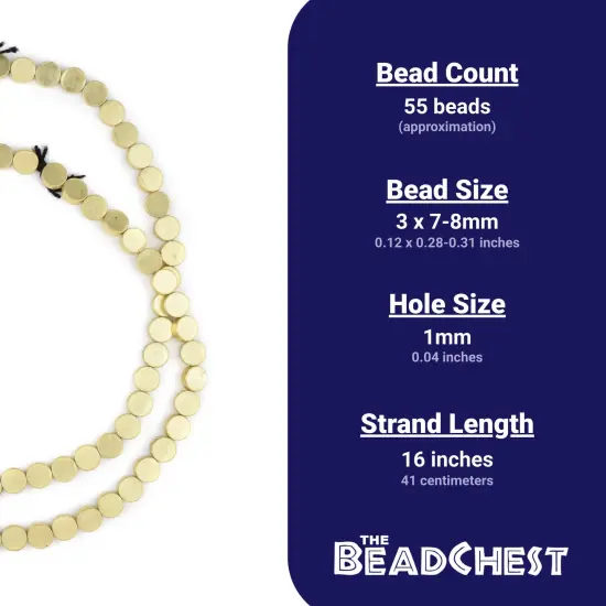 The Bead Chest Circular Disk Brass Beads (8mm) {4}