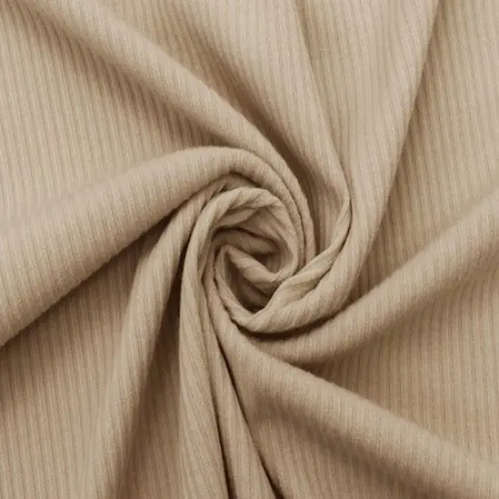 Taupe Beige Famous Make 4x2 Ribbed Stretch Yoga Wear Fabric By the Yard {2}