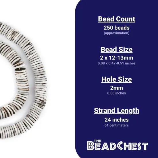 The Bead Chest 12mm Rustic Grey Bone Button Beads: Nepal Flat Round Disk Heishi Beads for DIY Necklace Jewelry Making {4}