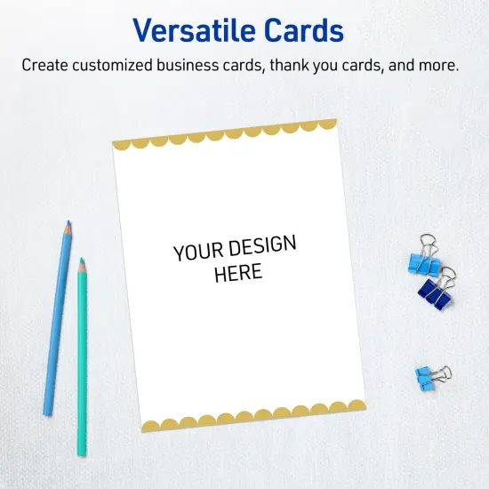 Avery Printable Rectangle Invitation Cards, Gold Edge Dots, 5" x 7", Matte White Rectangle Invitation Cards, Laser/Inkjet, 20ct, Great for Invitation Cards {6}