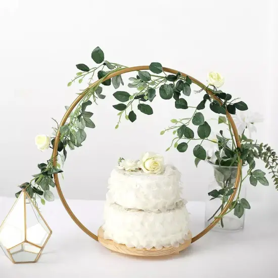 Gold 20 in Geometric Round Wood Metal Arch CAKE STANDS Party Decorations {2}