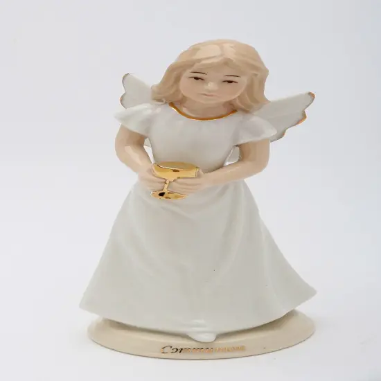 Ceramic 1st Communion Angel Figurine, Religious D&eacute;cor, Religious Gift, Church D&eacute;cor, Church Gift, Baptism Gift {3}