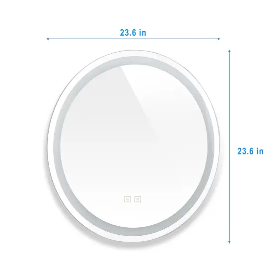 Modern LED Bathroom Mirror with Touch Sensor Wall Mount Vanity Mirror for Home Decor, US Plug, Polished Glass Frame, Sleek Design for Contemporary Bathrooms, Bathroom Vanity Mirror {2}