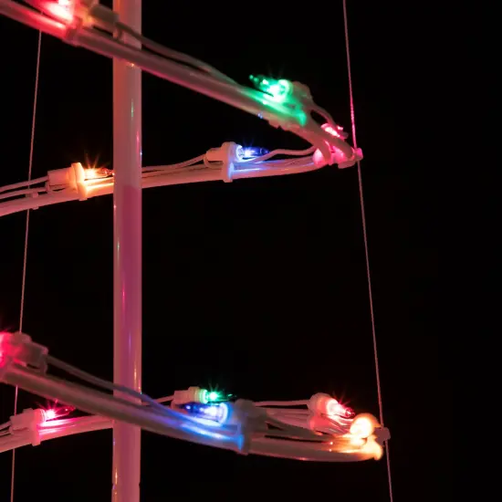 Northlight Lighted Spiral Outdoor Christmas Cone Tree with Star - 3' - Multi-Color Lights White {7}