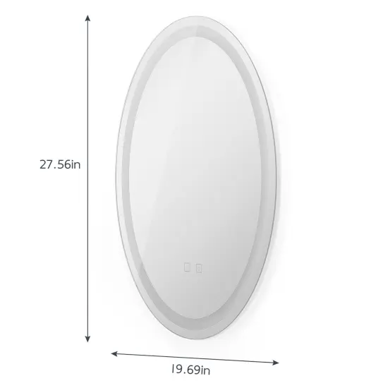 Round Wall Mounted Bathroom LED Smart Touch Mirror Brightness Memory Function, for Bathroom, Vanity, Christmas Promotion, Holiday Gift Guide {2}