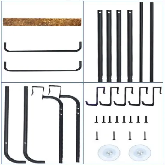 5 Tier Over The Door Towel Rack Bathroom Behind Door Towel Holder with Hooks {3}