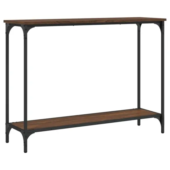 vidaXL Console Table Brown Oak 39.8"x12"x29.5" Engineered Wood {2}