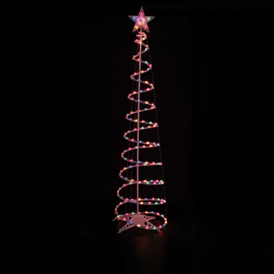 Northlight 6' Pre-Lit Spiral Christmas Tree - Multi Color Lights White {1}