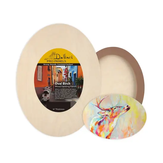 Da Vinci Pro Birch Wood Oval Panel 3/4" Deep &ndash;12x16" - Fine Textured, Warp Resistant, Lightweight & Rigid Oblong Panel &ndash; Perfect for Mounting Sanded Pastel or Watercolor Paper, Linen or Canvas {4}