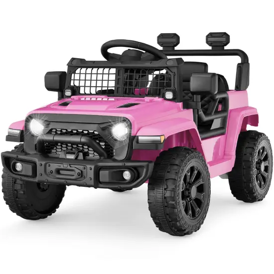 Best Choice Products 6V Kids Ride-On Truck Car w/ Parent Remote Control, 4-Wheel Suspension, LED Lights Pink {1}