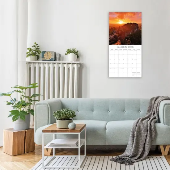 The Gifted Stationary 2026 Square Wall Calendar, Sunsets, 16-Month Natural World Theme Hanging Calendar with 180 Reminder Stickers, Month Planner for Home or Creative Spaces, 12x12 In Multicolor {2}