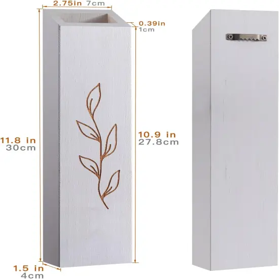 Wood Wall Planter Farmhouse Pocket Wall Vases for Indoor Greenery and Flowers Brown {4}