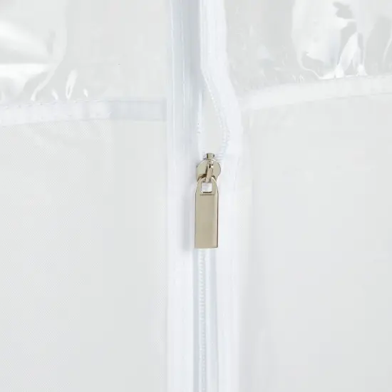 2 Pack Zippered Garment Bags for Hanging Clothes, White Dry Cleaning Bags for Closet Storage (20 x 24 x 54 In) {7}