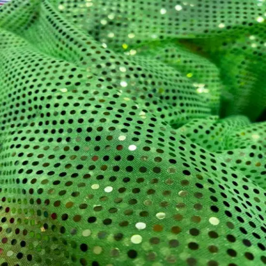 1 Yard Small Dot Confetti Sequin Fabric for Apparel Costumes and Decor 45 Inches Wide Kelly Green {6}