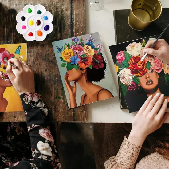 Painting DlY Acrylic Paint Set Canvas Panels Wood Easel {5}