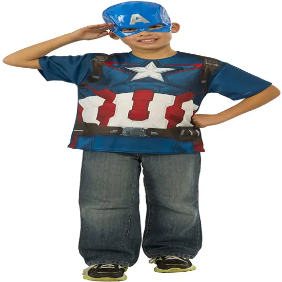 Rubie's Costume Avengers 2 Age of Ultron Child's Captain America T-Shirt and Mask One Color {1}