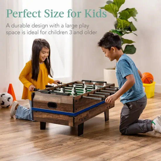 Best Choice Products 11-in-1 Kids Combo Game Set w/ Ping Pong, Foosball, Air Hockey, 5 Accessory Bags Dark Wood {2}