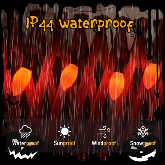 25Ft C9 LED Orange Halloween String Lights Outdoor Decorations {3}