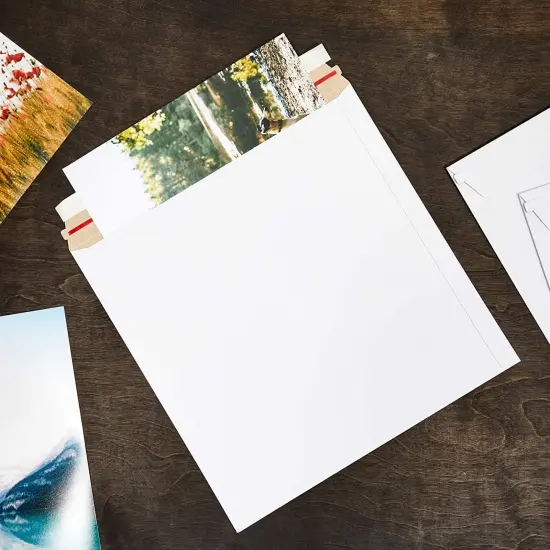 White Rigid Mailing Envelopes, Stay Flat Mailers (12.5 x 12.5 Inches, 100 Pack) {3}