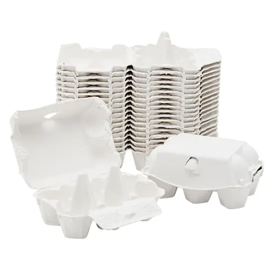 Juvale 20 Pack 1/2 Dozen Empty Egg Cartons for Chicken Eggs, Half dozen Egg Holder for Farmers Market, Home Grown Tray, Arts and Crafts, Hold 6 Eggs each, White {5}