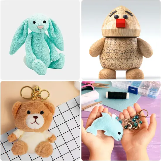 1380 Pcs 5 Sizes Black Doll Eyes 3-8mm Round Plastic {2}