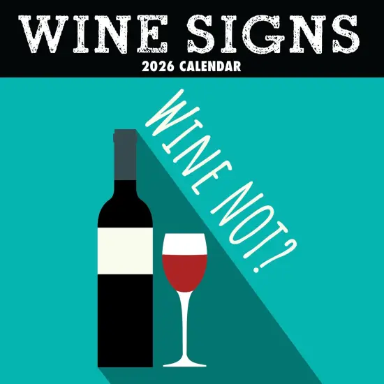 The Gifted Stationary 2026 Square Wall Calendar, Wine Signs, 16-Month Funny Corner Theme Hanging Calendar with 180 Reminder Stickers, Month Planner for Home, or Creative Spaces, 12x12 In Multicolor {1}