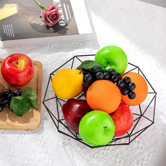 12 Pieces Artificial Mixture Fruits with Wire Fruit Basket {5}