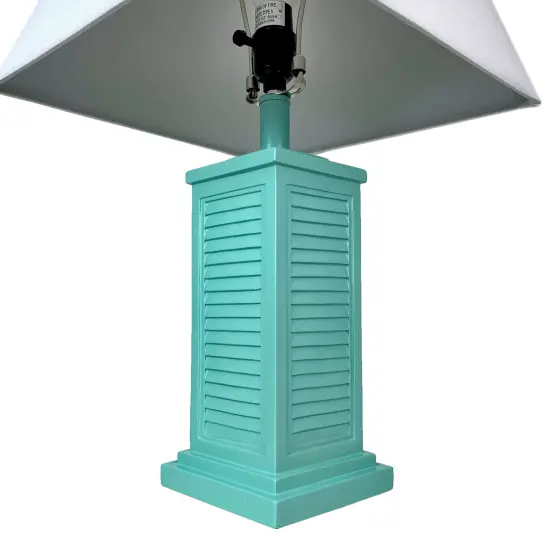 Seafoam Green Shutter Table Lamp 24in Glossy Base 120V 60W Coastal Decor {4}