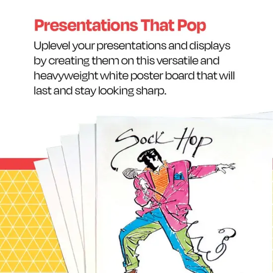 School Smart Poster Boards, 22 x 28 Inches, 8-Ply Thickness, White, Pack of 25 {6}