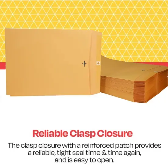 School Smart Kraft Envelopes with Clasp, 11-1/2 x 14-1/2 Inches, Pack of 100 {5}